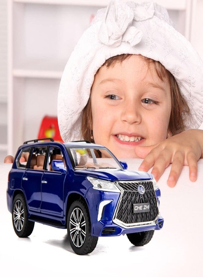 PEZYOX Exclusive Alloy Metal Pull Back Die-cast Car Model with Sound Light Mini Auto Toy for Kids Metal Model Toy Car with Sound and Light (1.24 Scale Lexus LS570-BLUE) - Image 5